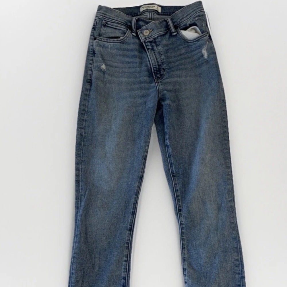 Abercrombie & fitch super skinny ankle high rise Distressed Jeans Size 27 4 R